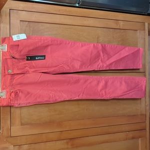 New Buffalo David Bitton Gibson Mid Rise Skinny Leg Coral Ember Color Jean 29